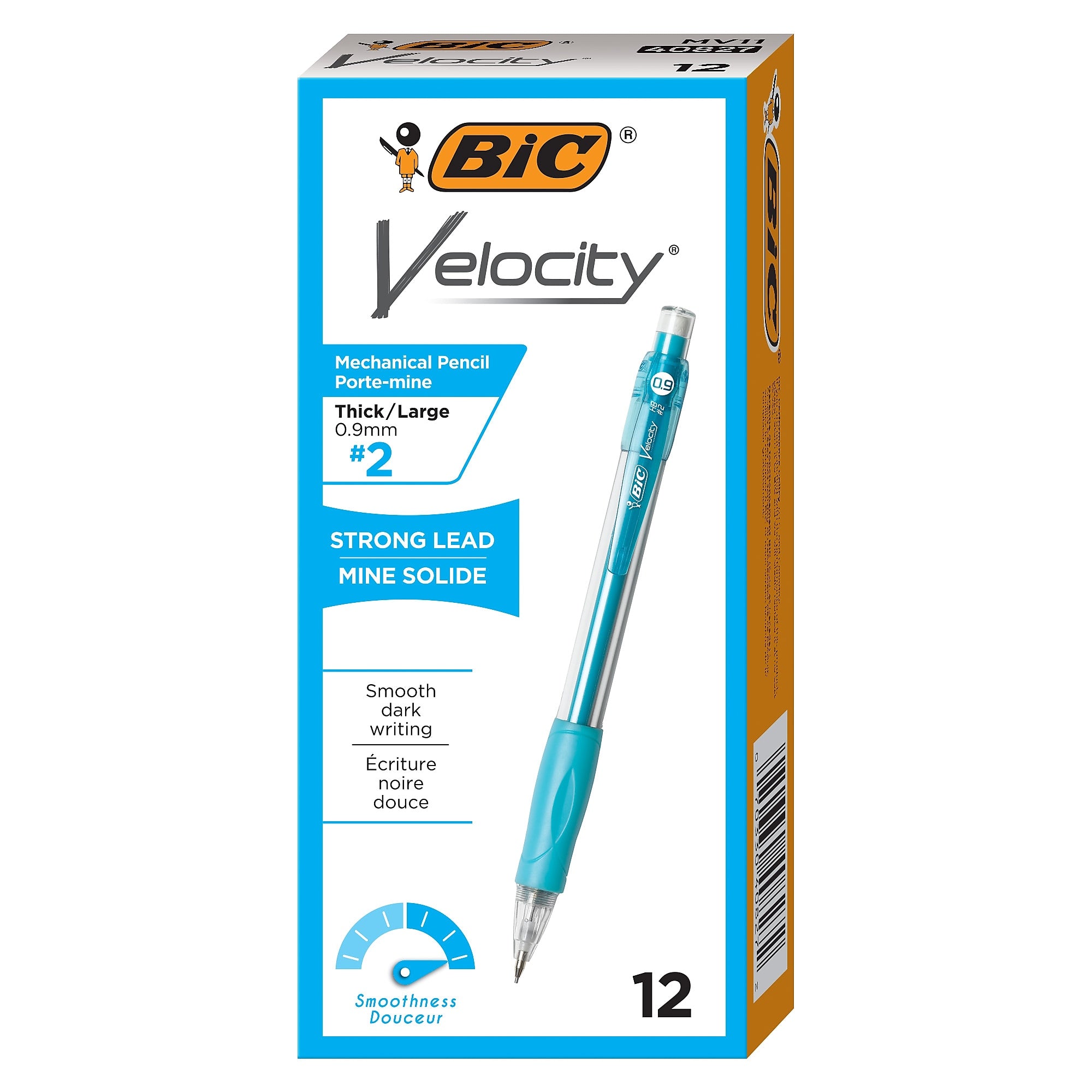 BIC Velocity Mechanical Pencil, 0.9mm, #2 Hard Lead, Dozen