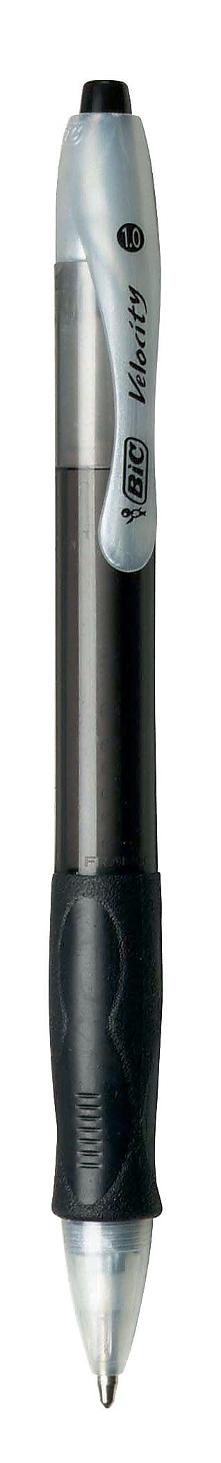 BIC Velocity Retractable Ballpoint Pens, Medium Point, 1.0mm, Black Ink, 36/Pack