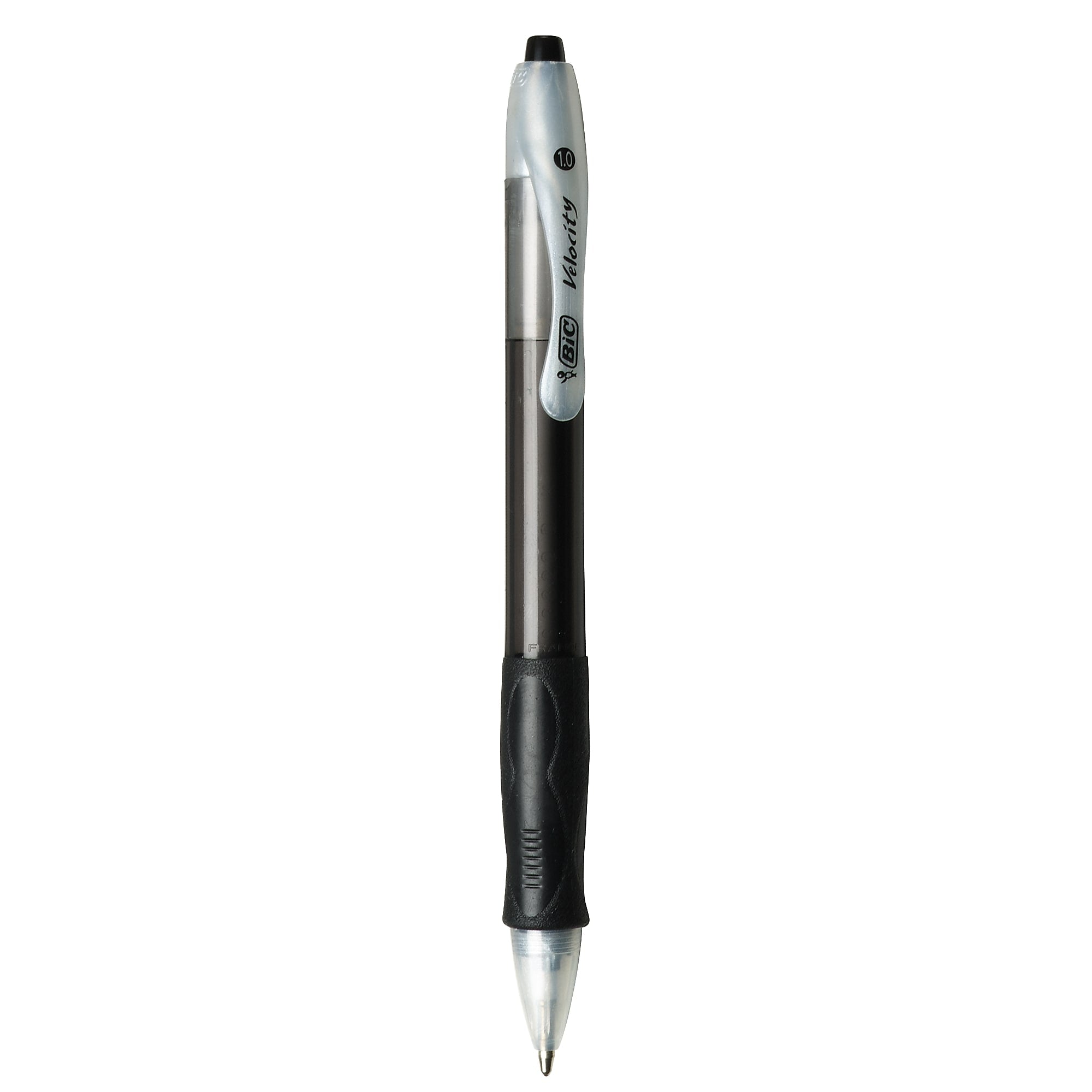 BIC Velocity Retractable Ballpoint Pens, Medium Point, Black Ink, Dozen