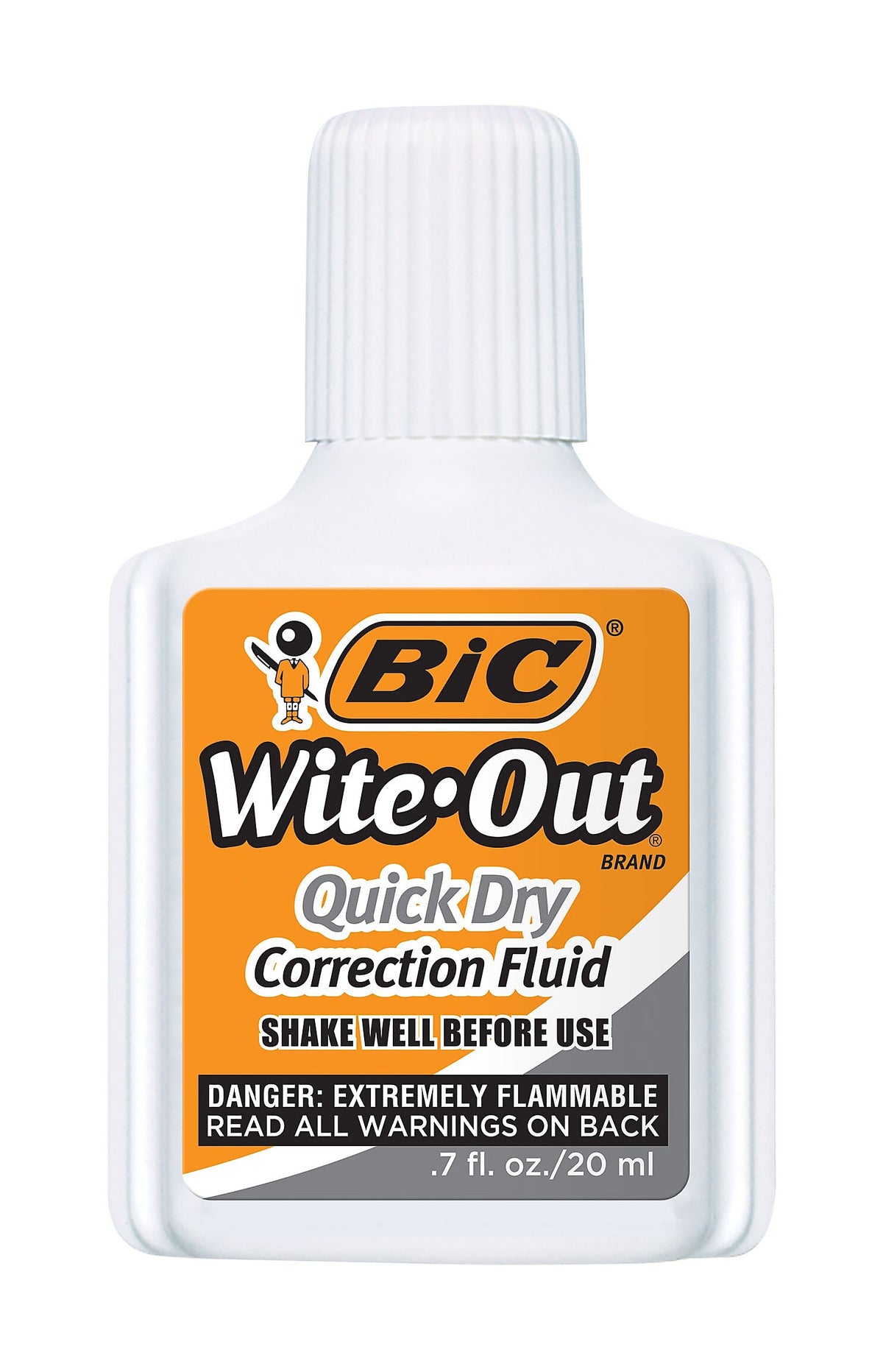 BIC Wite-Out Correction Fluid, 20 ml., White, 3/Pack