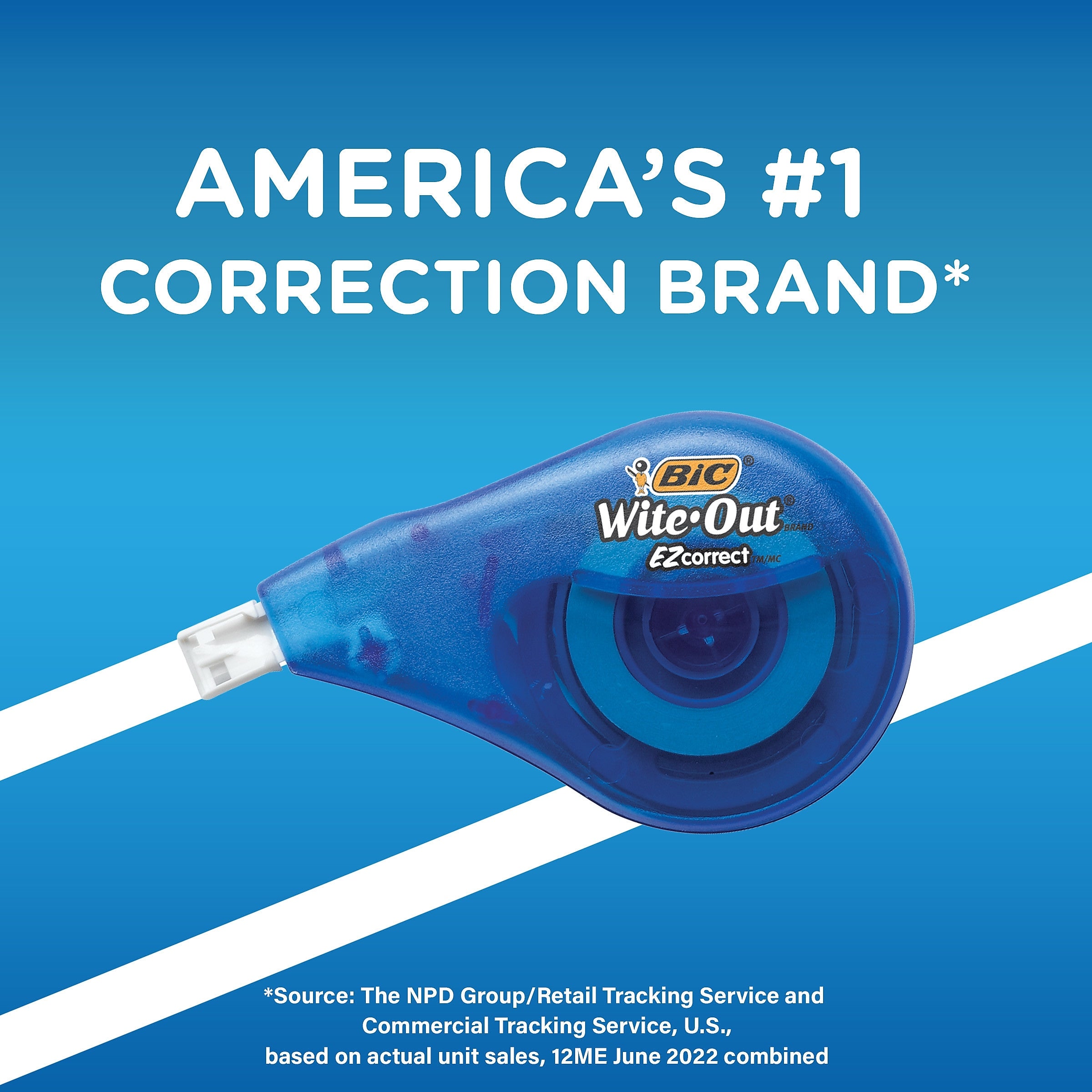 BIC Wite-Out Correction Tape, White, 4/Pack