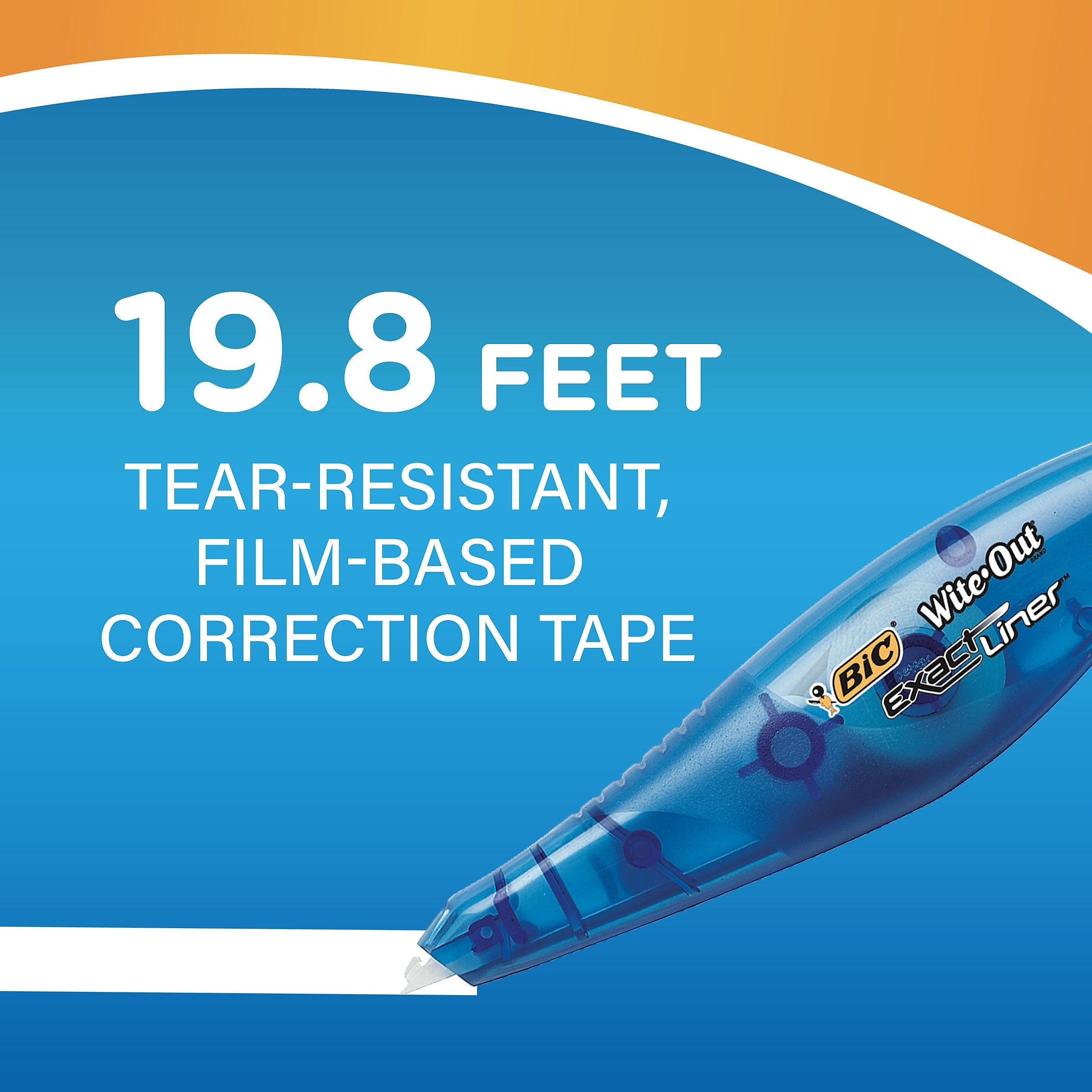 BIC Wite-Out Exact Liner Correction Tape, White, 10/Pack