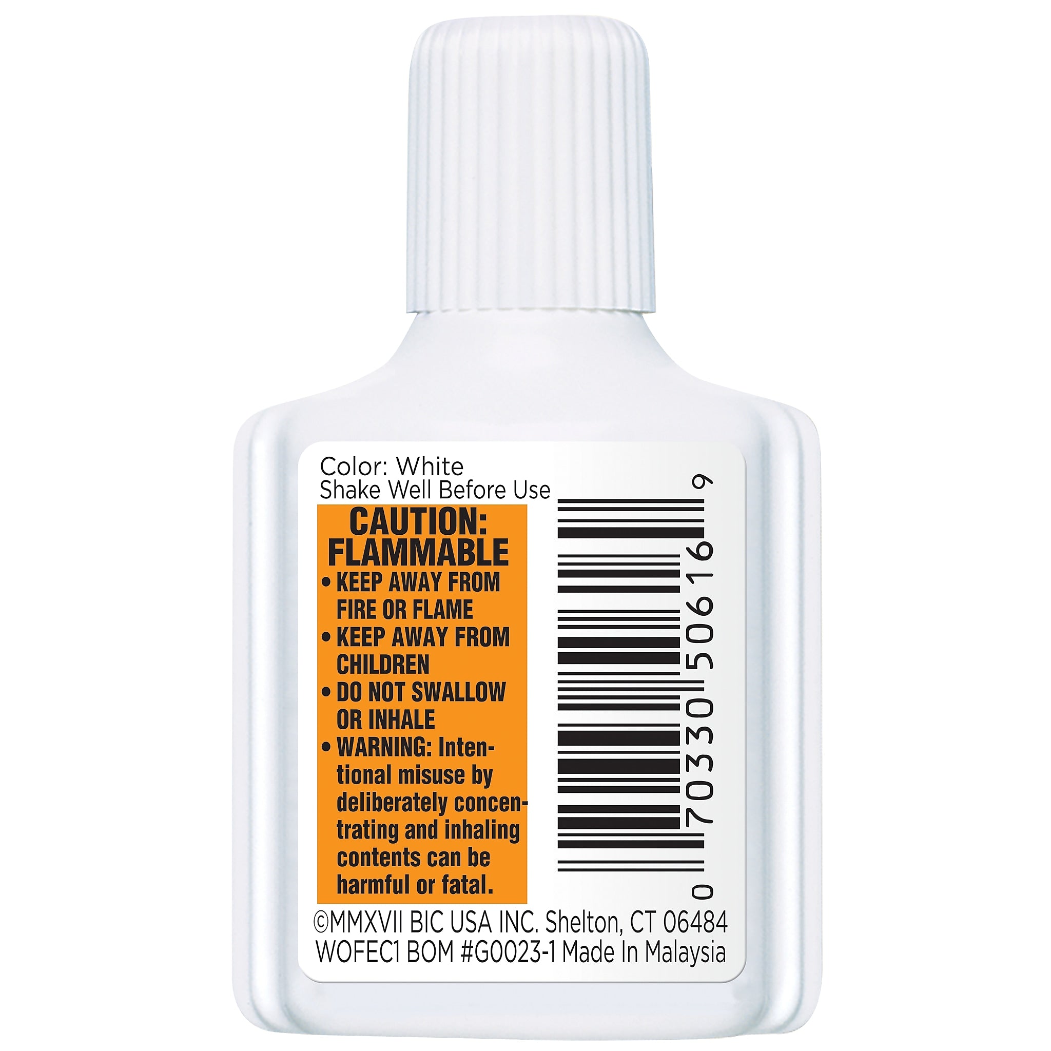 BIC Wite-Out Extra Coverage Correction Fluid, 20 ml., White, 12/Pack