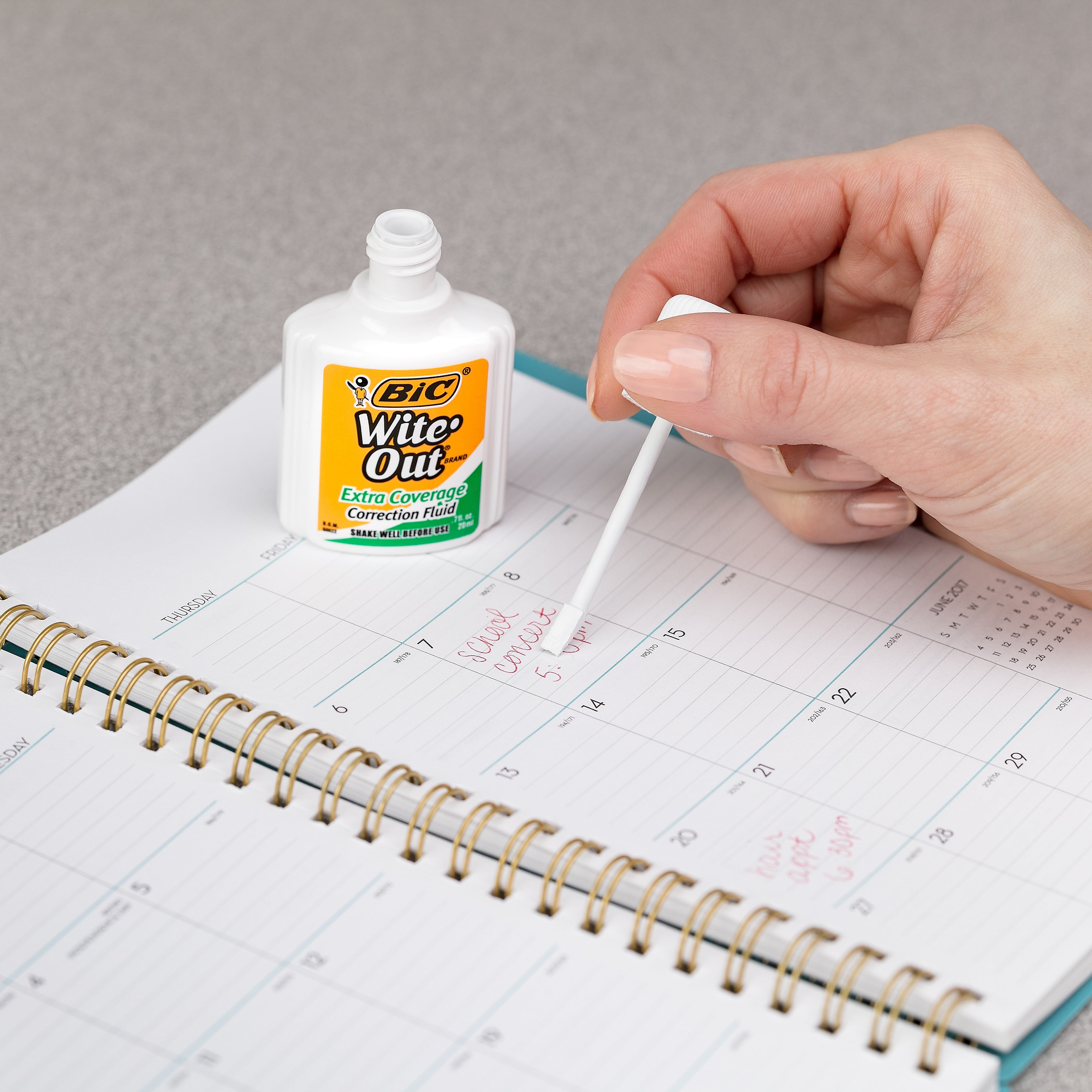 BIC Wite-Out Extra Coverage Correction Fluid, 20 ml., White