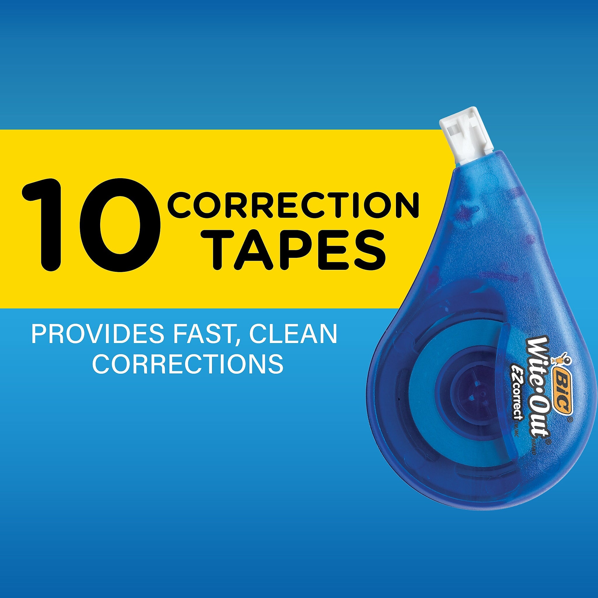 BIC Wite-Out EZ Correct Correction Tape, White, 10/Pack