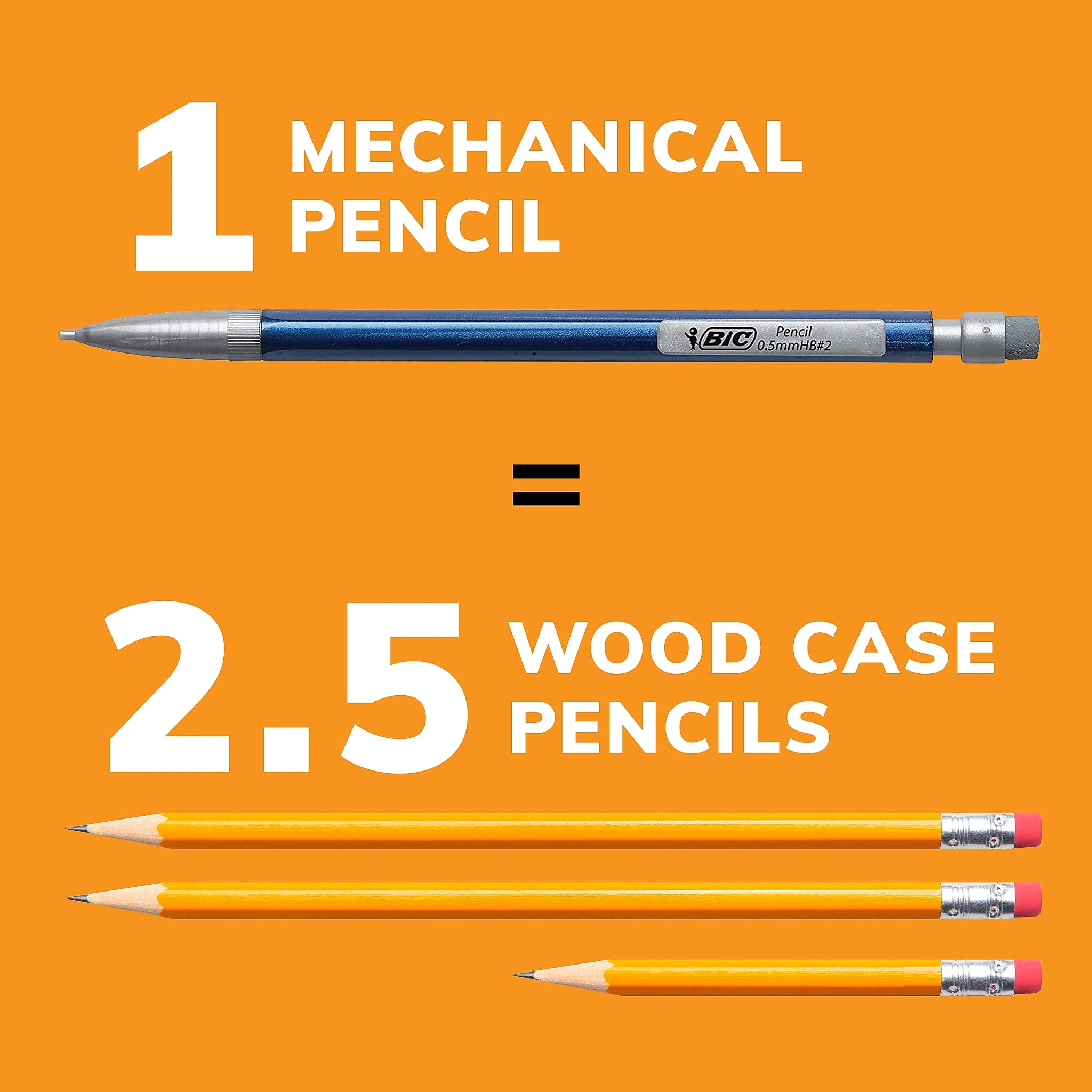 BIC Xtra Precision Mechanical Pencil, 0.5mm, #2 Hard Lead, 2 Dozen