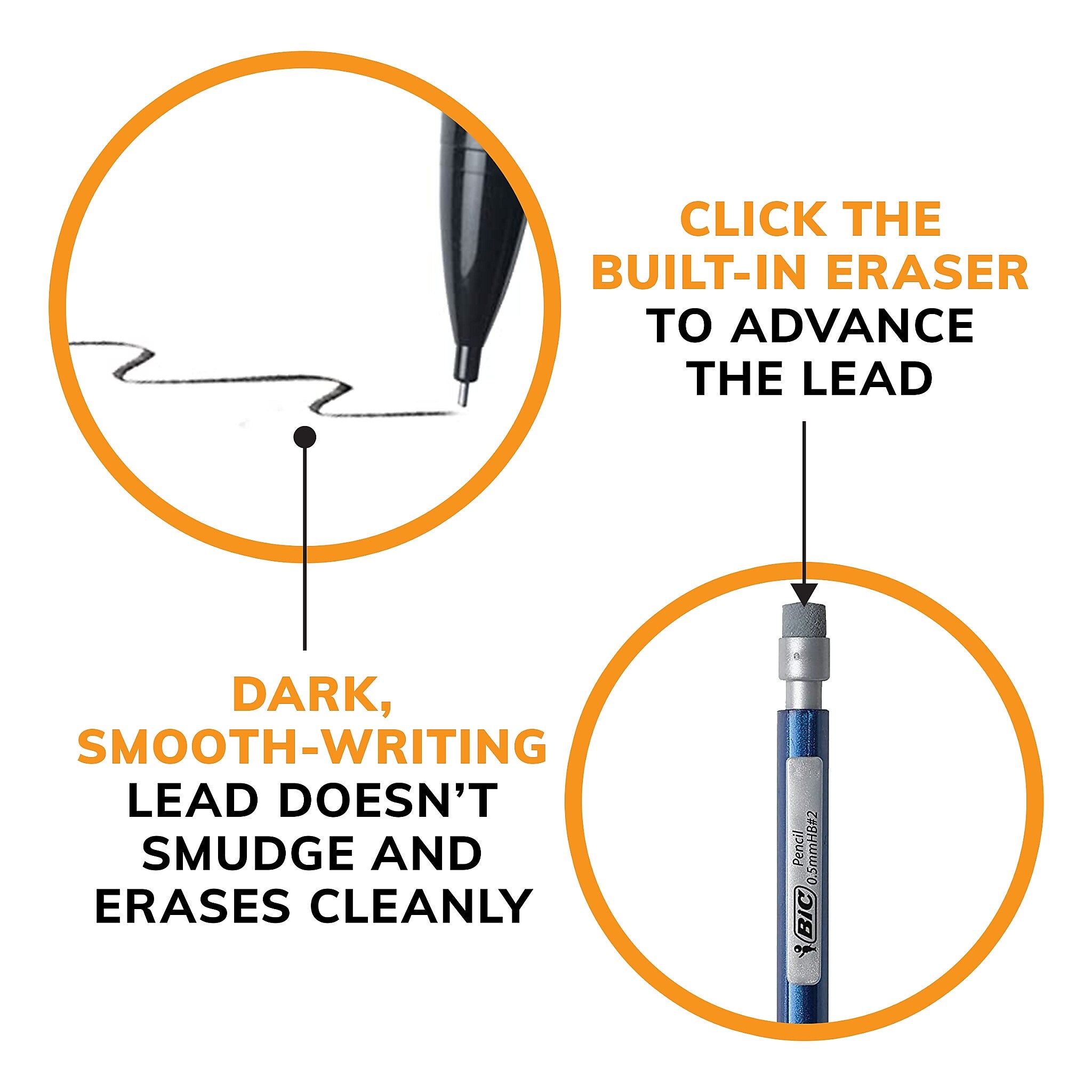 BIC Xtra Precision Mechanical Pencil, 0.5mm, #2 Hard Lead, 2 Dozen