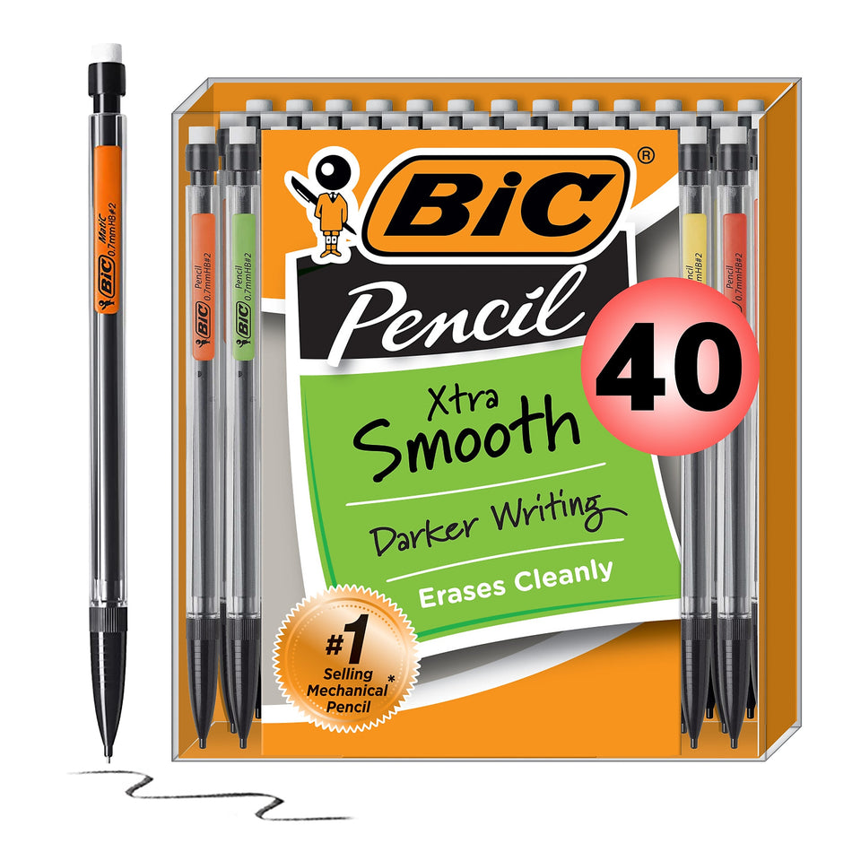 BIC Xtra-Smooth Mechanical Pencil, 0.7mm, #2 Medium Lead, 40/Pack