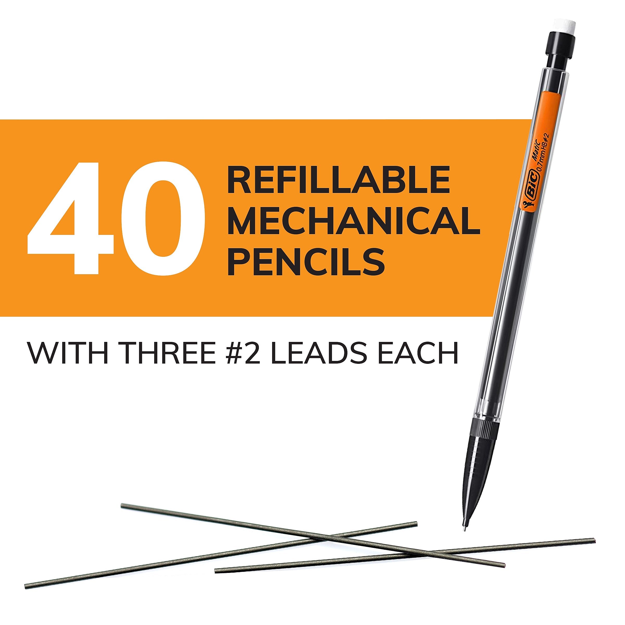 BIC Xtra-Smooth Mechanical Pencil, 0.7mm, #2 Medium Lead, 40/Pack