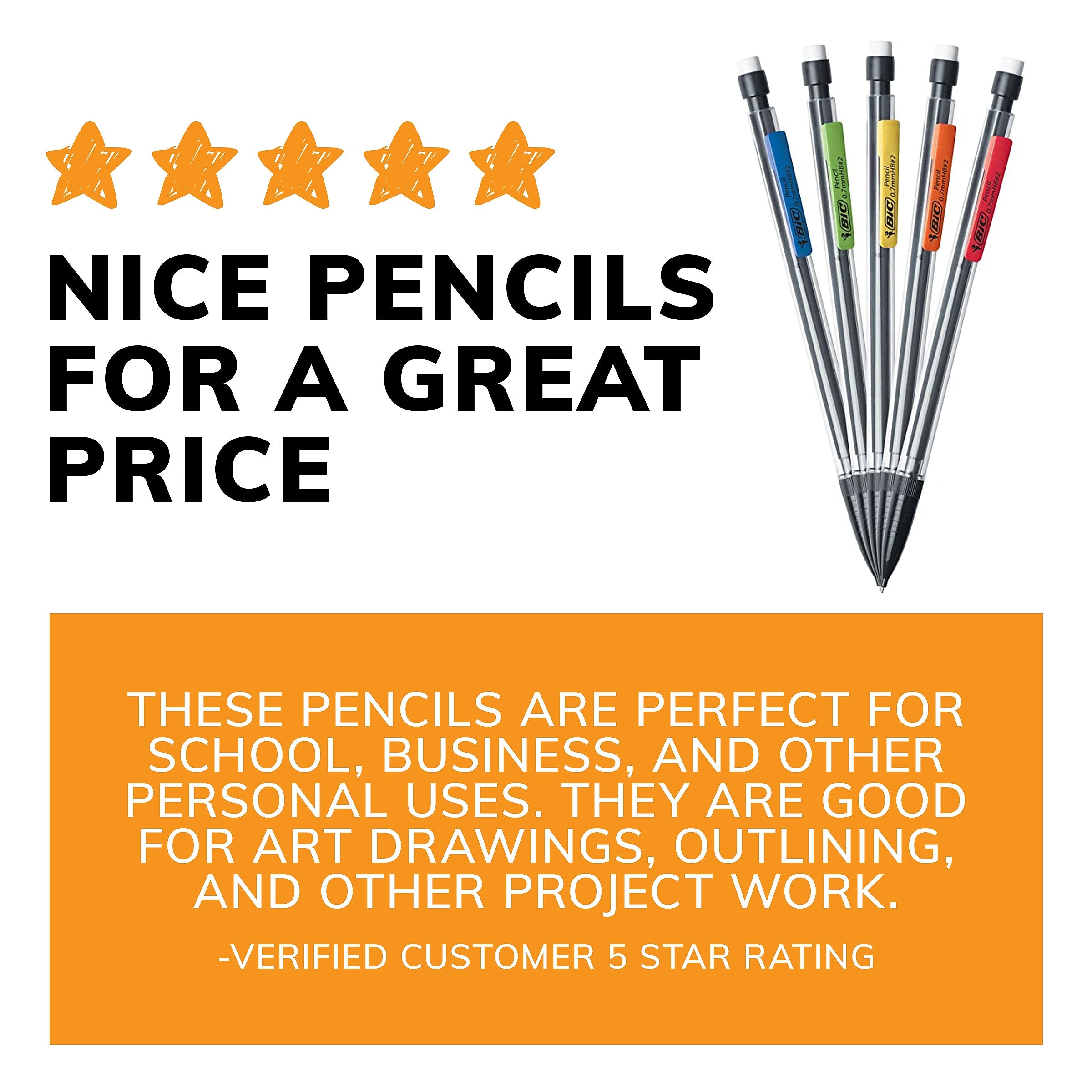 BIC Xtra-Smooth Mechanical Pencil, 0.7mm, #2 Medium Lead, 40/Pack