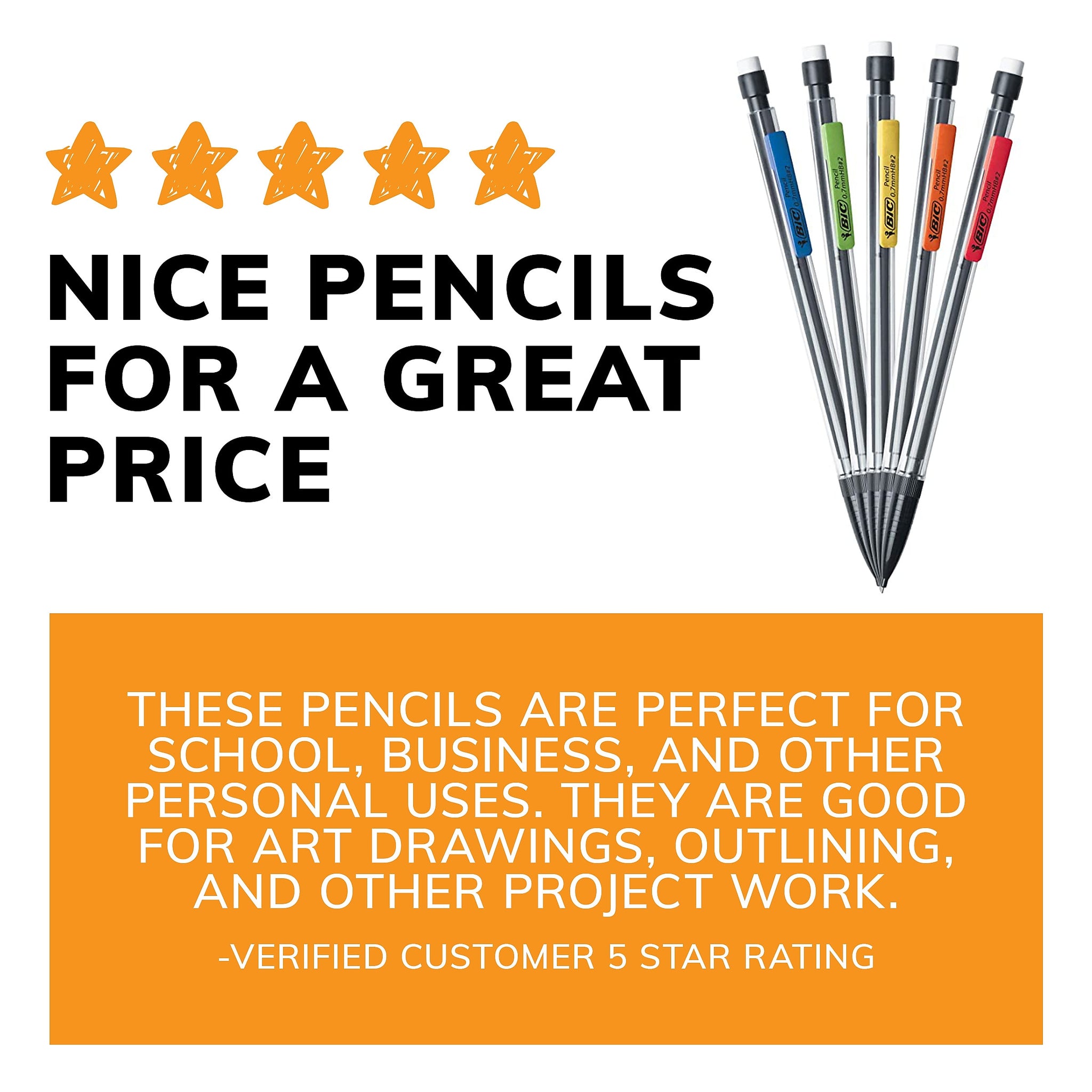 BIC Xtra-Smooth Mechanical Pencil, 0.7mm, #2 Medium Lead, 40/Pack
