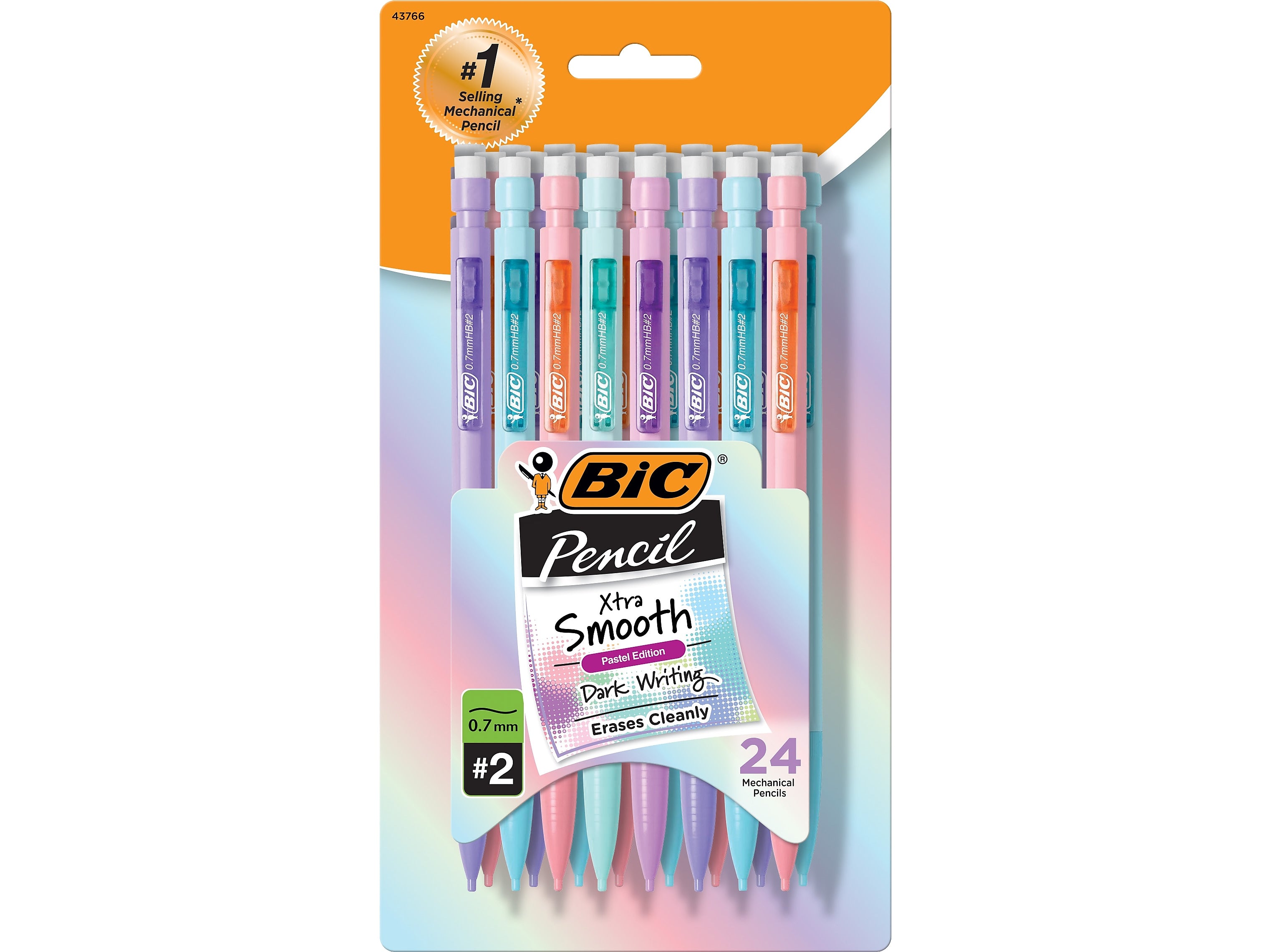 BIC Xtra Smooth Pastel Edition Mechanical Pencil, 0.7mm, #2 Medium Lead