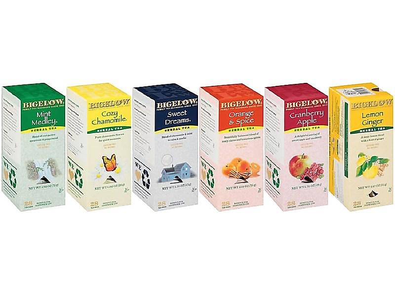 Bigelow Assorted Herbal Tea Bags, 28/Pack, 6 Packs/Carton