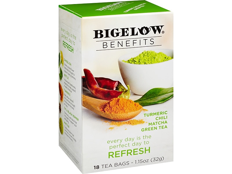 Bigelow Benefits Turmeric Chili Matcha Tea Bags, 18/Box