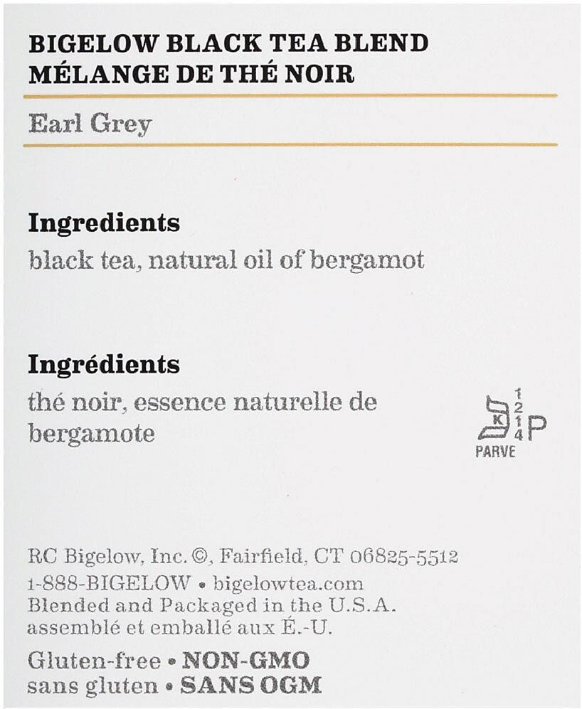 Bigelow Earl Grey Tea Bags, 28/Box
