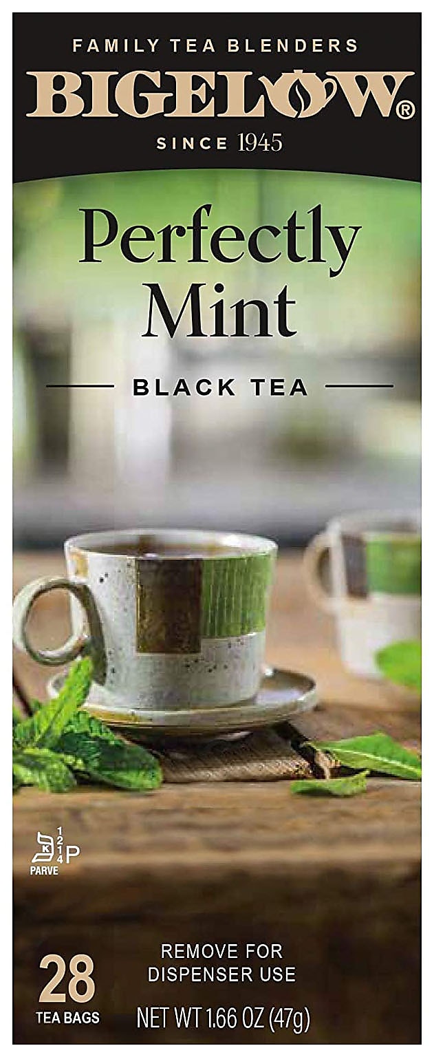 Bigelow® Perfectly Mint®, Mint Flavored Black Tea, 28 Tea Bags/Box