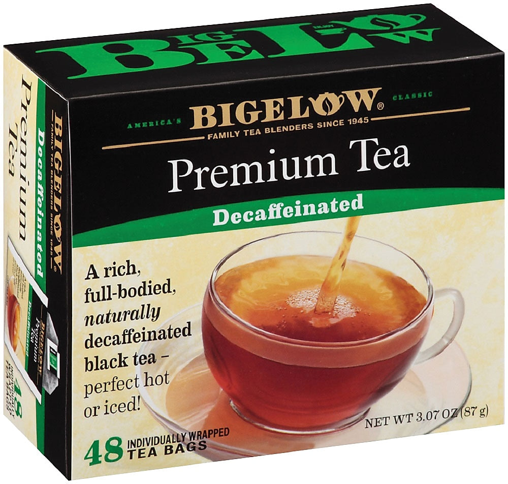 Bigelow Premium Decaf Black Tea, Decaffeinated Black Tea, 48 Tea Bags/Box