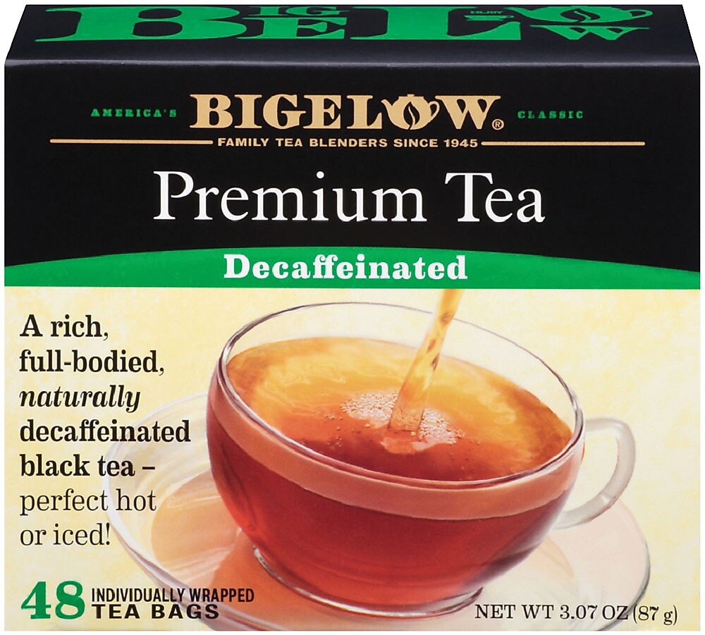Bigelow Premium Decaf Black Tea, Decaffeinated Black Tea, 48 Tea Bags/Box