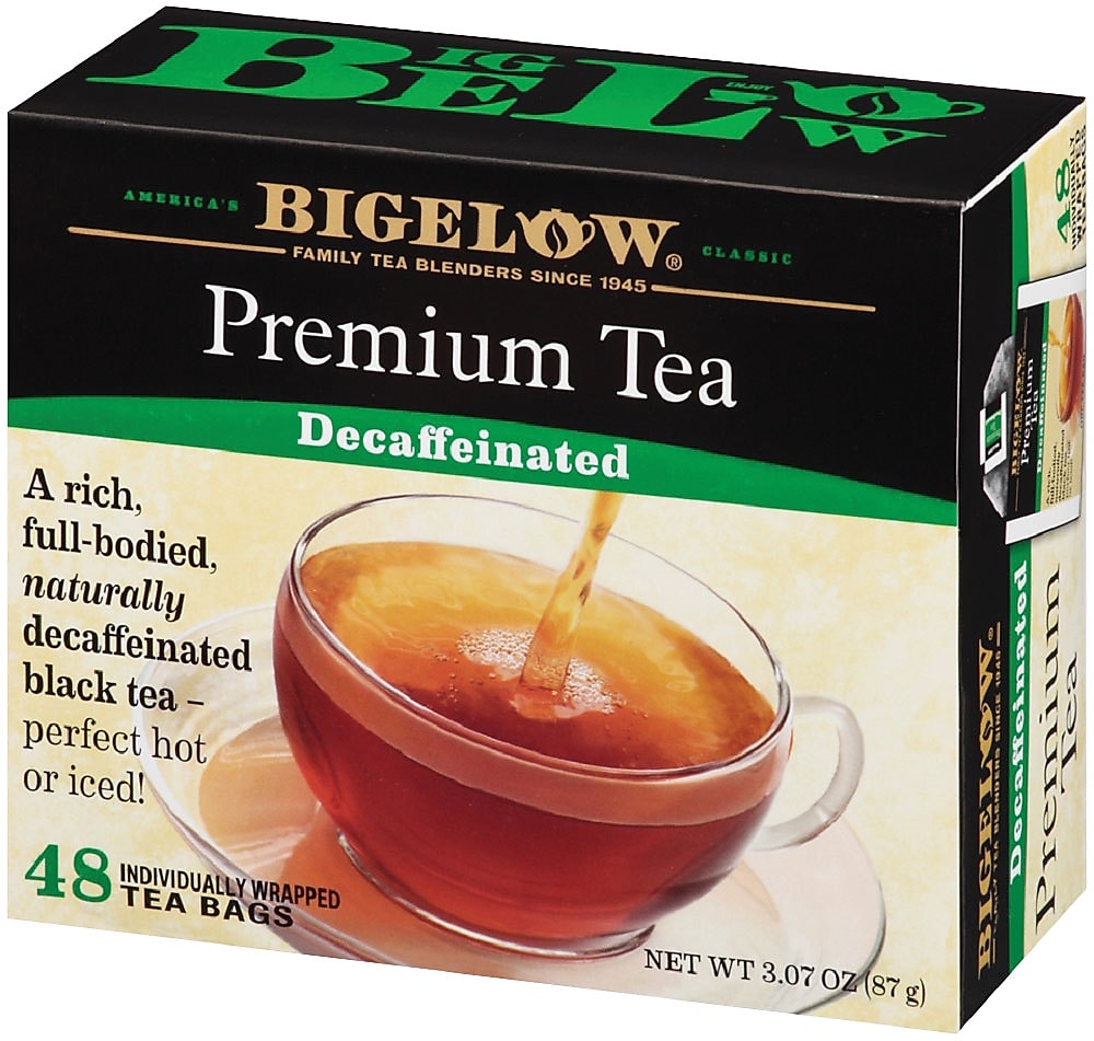 Bigelow Premium Decaf Black Tea, Decaffeinated Black Tea, 48 Tea Bags/Box