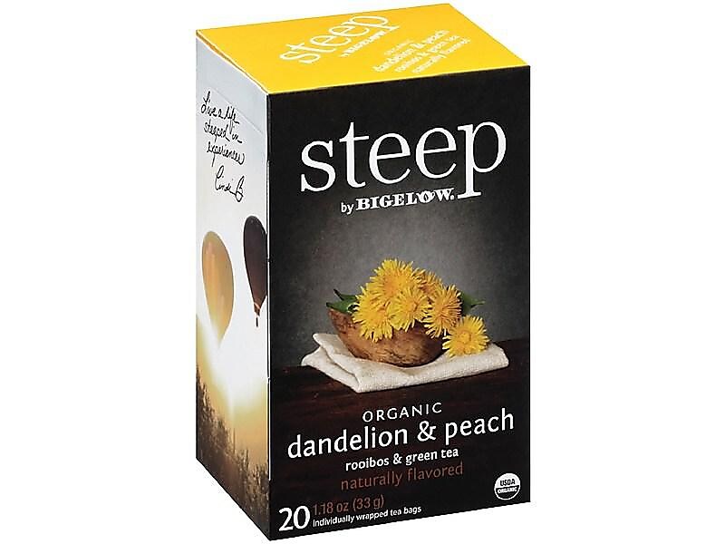 Bigelow Steep Dandelion & Peach Green & Rooibos Tea Bags, 20/Box