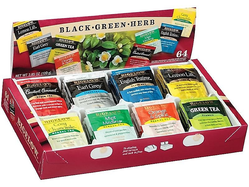 Bigelow Variety Pack Assorted Tea Bags, 64/Box