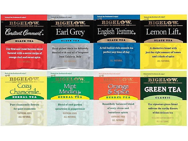 Bigelow Variety Pack Assorted Tea Bags, 64/Box