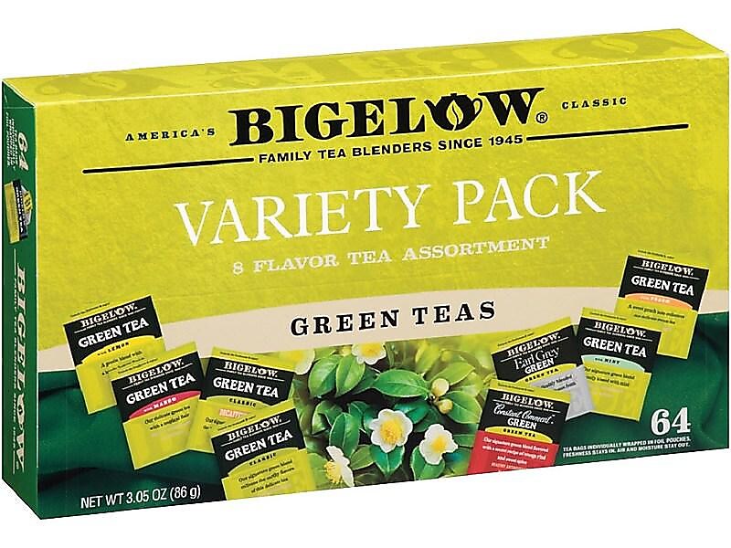 Bigelow Variety Pack Green Tea Bags, 64/Box