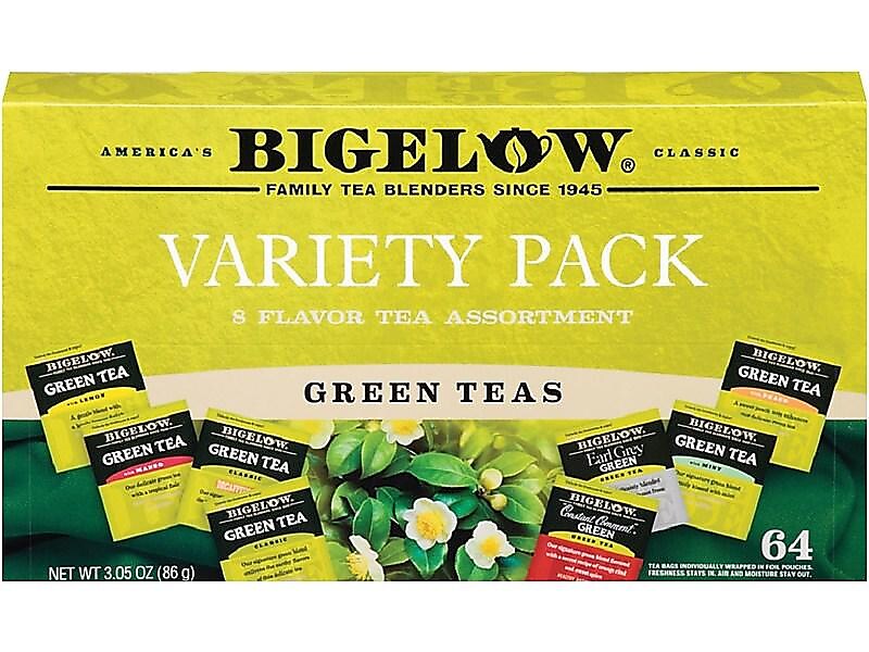 Bigelow Variety Pack Green Tea Bags, 64/Box