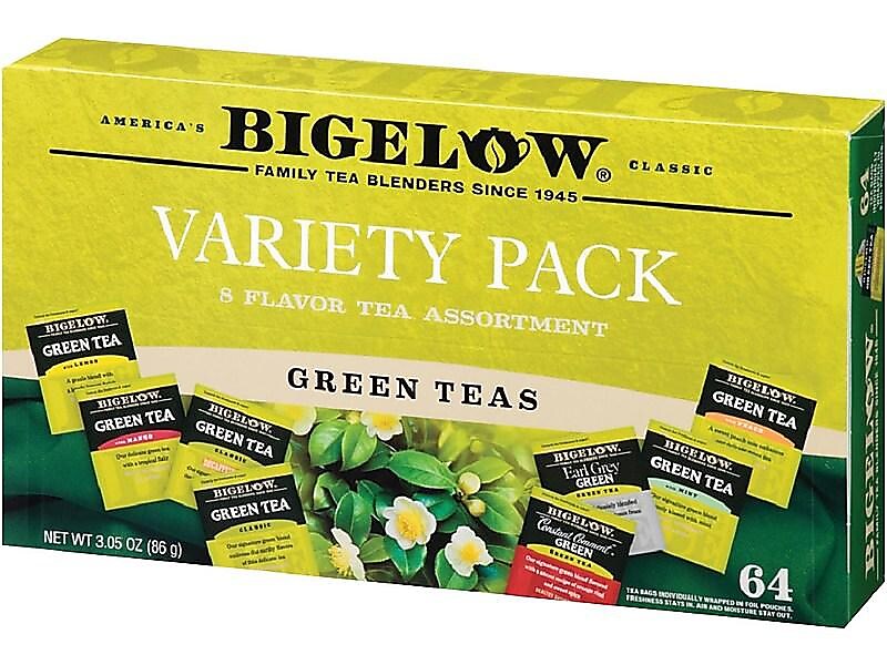 Bigelow Variety Pack Green Tea Bags, 64/Box
