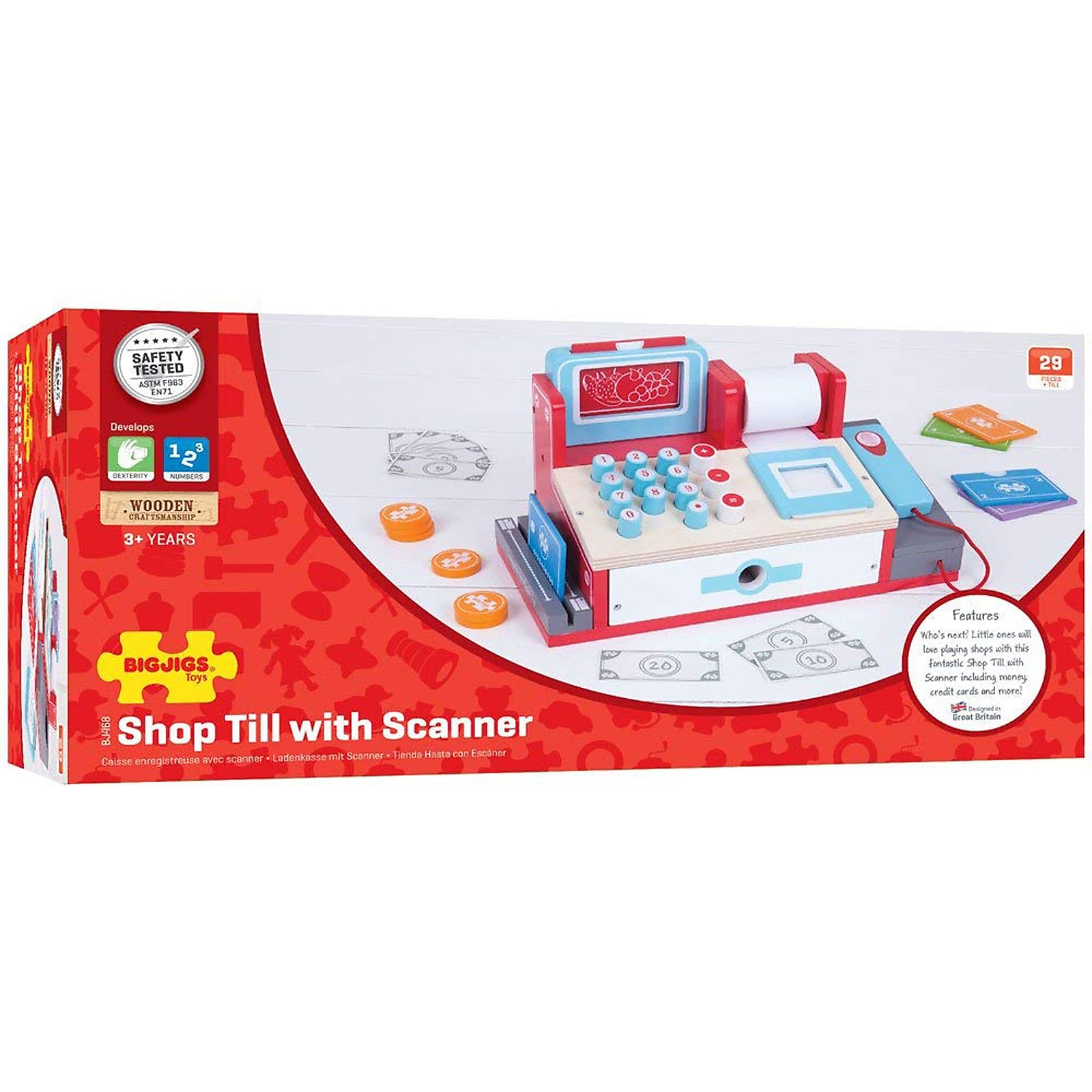 Bigjigs Toys Shop Till with Scanner Playset
