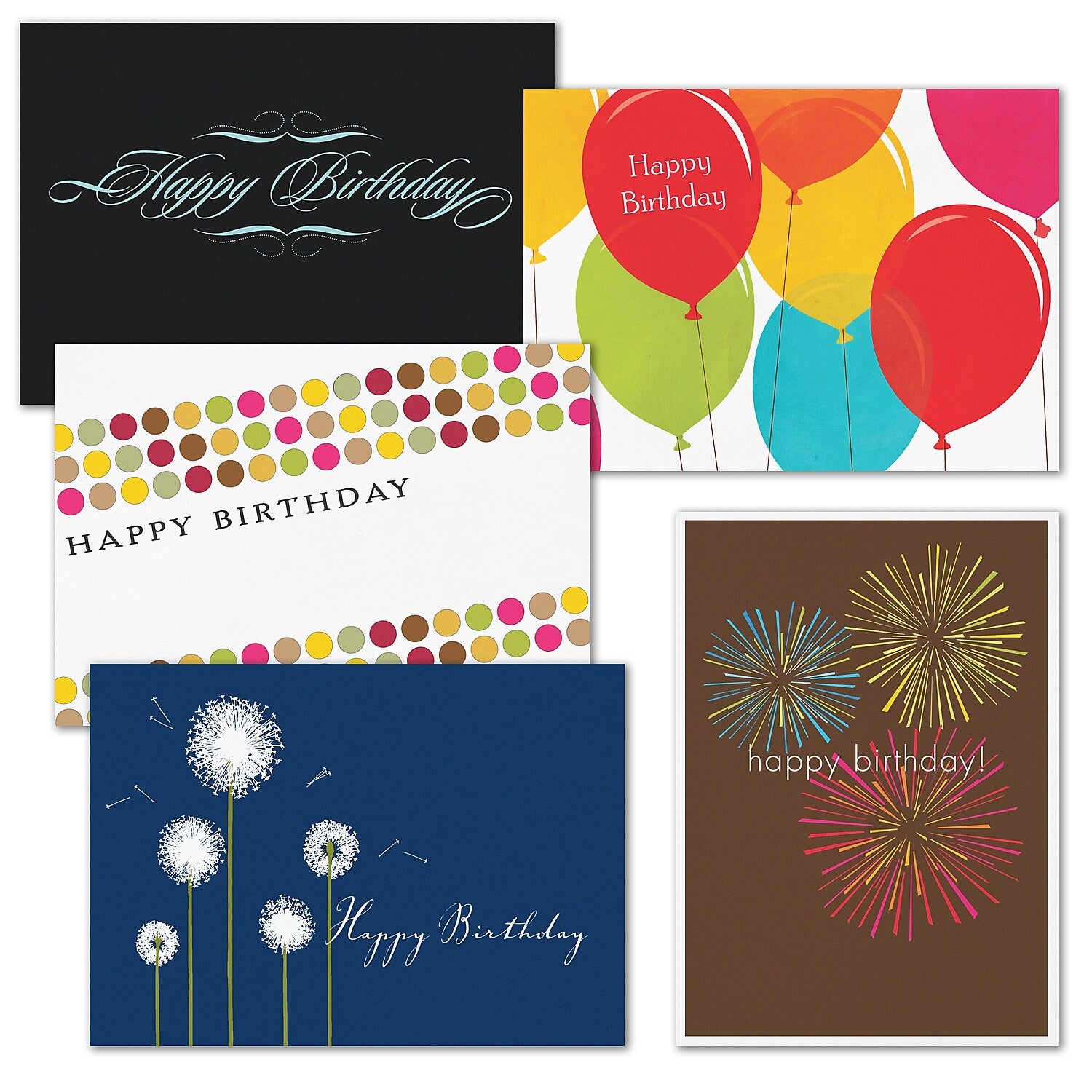 "Birthday" Pre-Versed Assorted Pack w/ Fastick® Envelopes, 50/PK