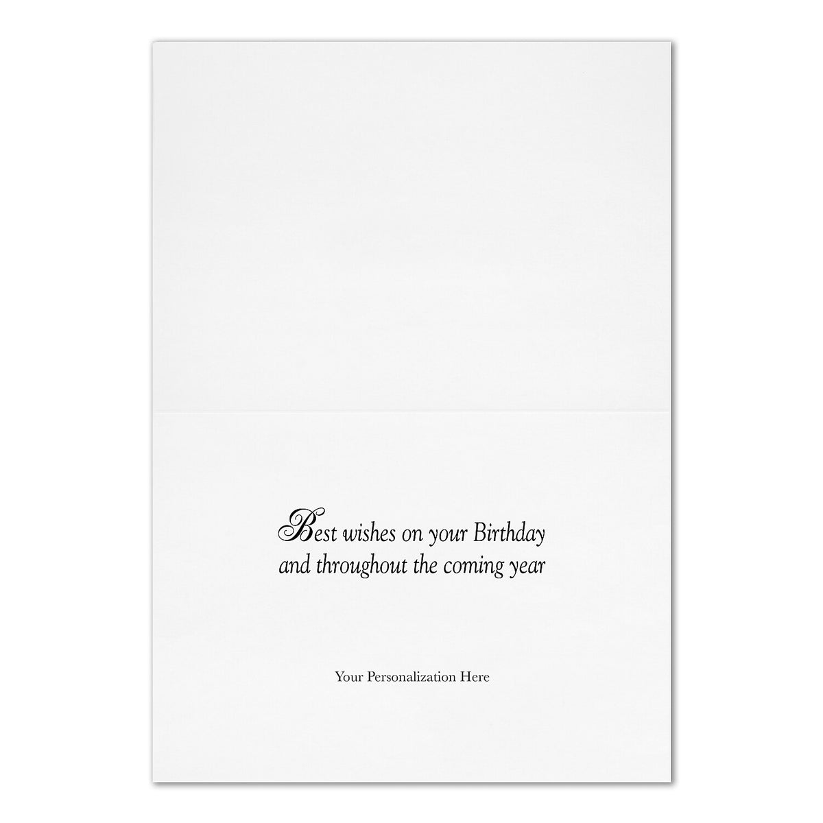 "Birthday Script" Card w/ Silver Lined White Envelope, 50/BX