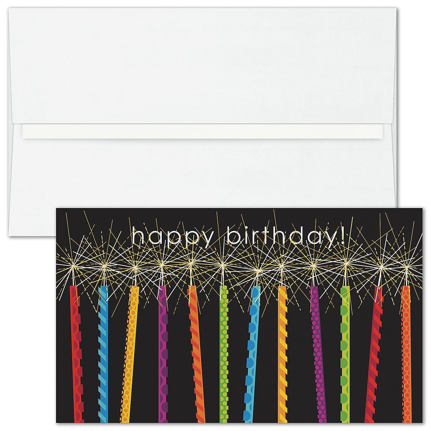 "Birthday Sparks" Card w/ Unlined White Envelope, 100/BX