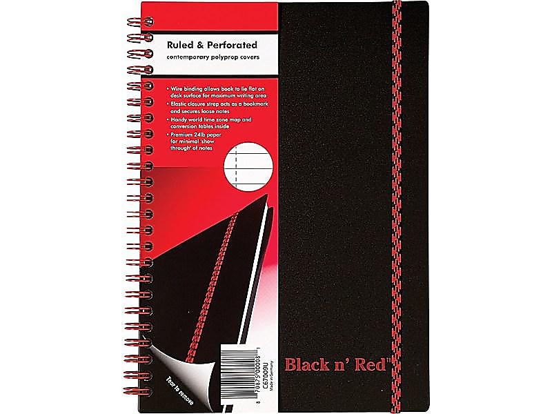 Black N' Red 1-Subject Professional Notebooks, 5.875