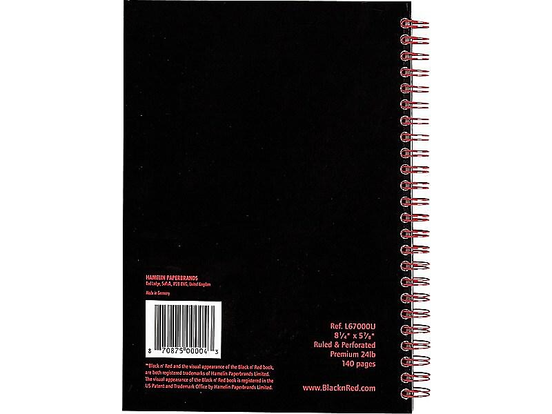 Black N' Red Black n' Red 1-Subject Professional Notebooks, 5.88