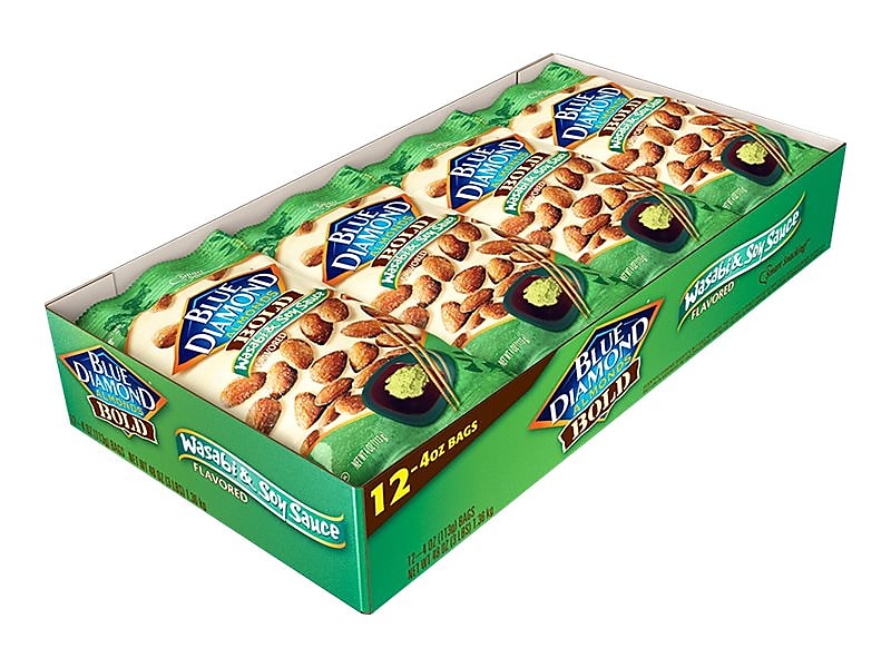 Blue Diamond Wasabi & Soy Sauce Almonds, 4 oz., 12 Bags/Pack