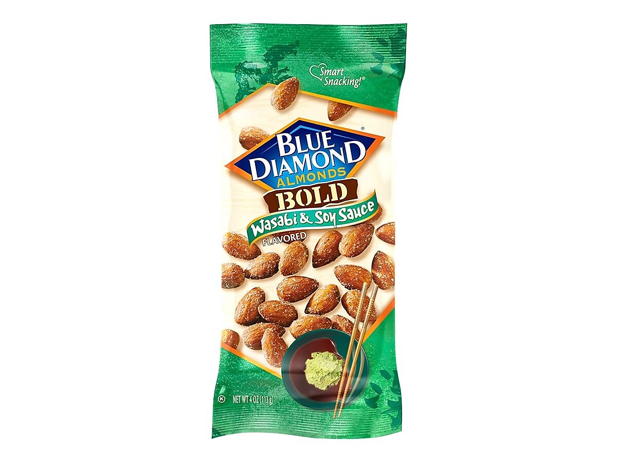 Blue Diamond Wasabi & Soy Sauce Almonds, 4 oz., 12 Bags/Pack