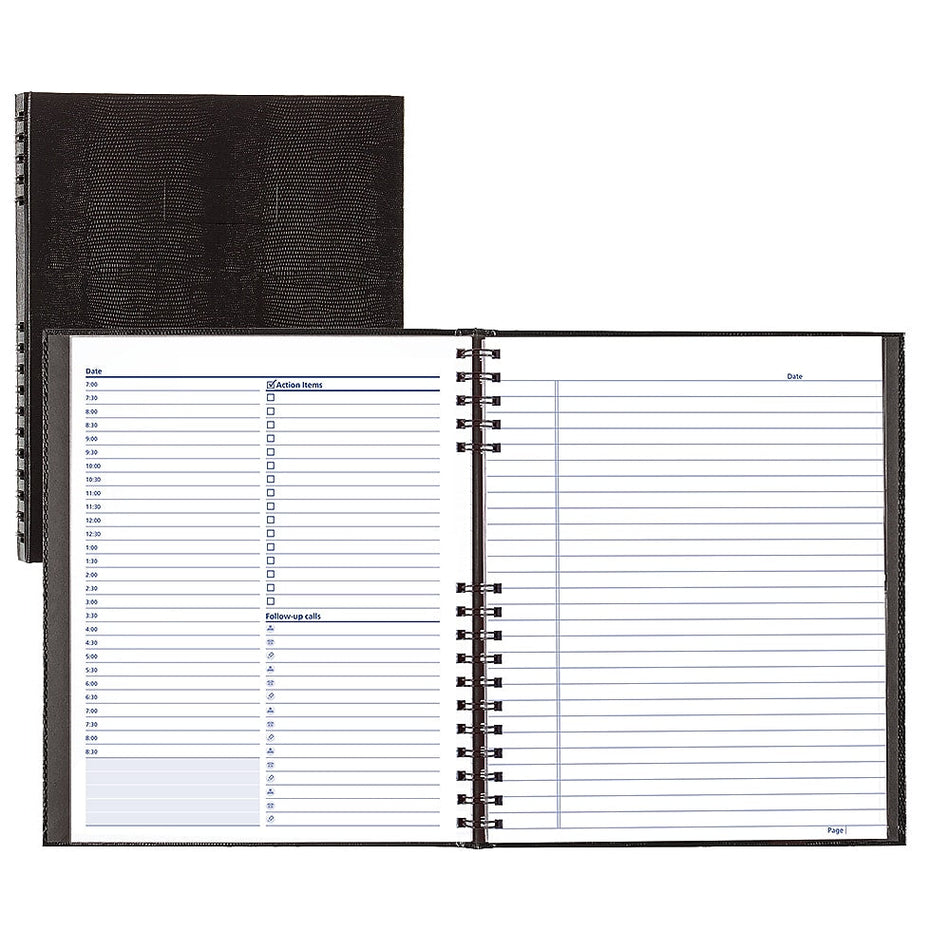 Blueline NotePro 8.5"W x 10.75"H Daily Planner, Black