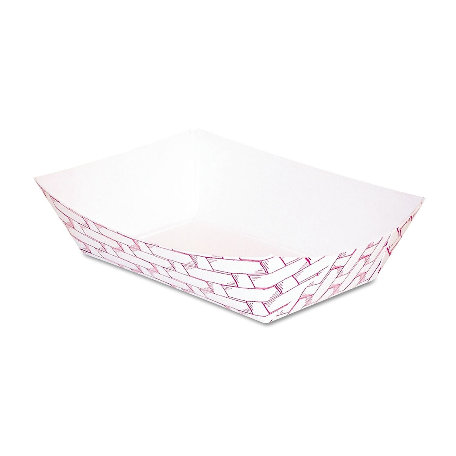 Boardwalk® 4 oz. Paper Food Tray, Red Weave, 1000/Case