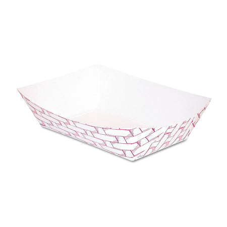 Boardwalk® 4 oz. Paper Food Tray, Red Weave, 1000/Case