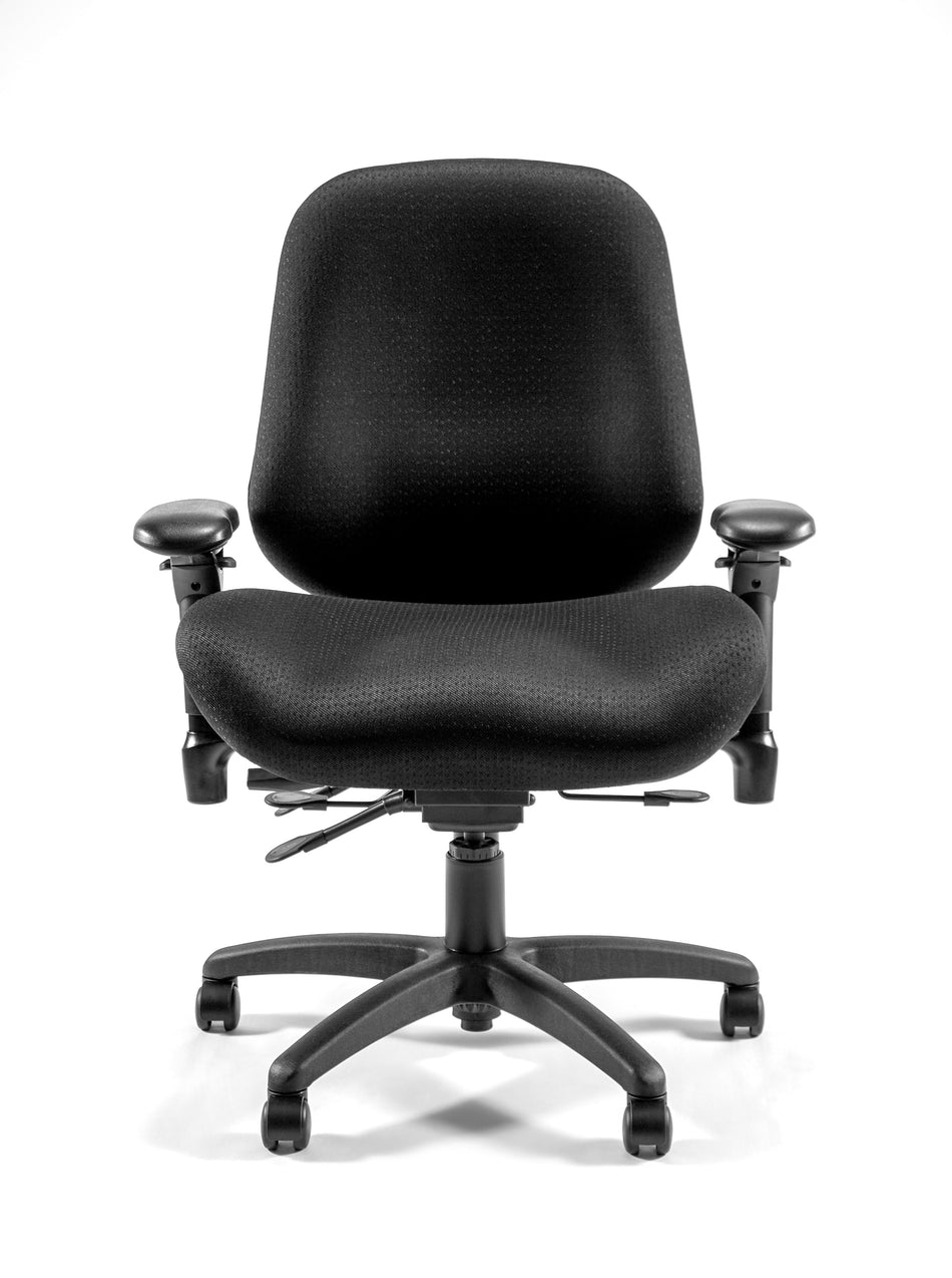 BodyBilt Big & Tall Ergonomic Fabric Computer & Desk Big & Tall Chair, 500 lb. Capacity, Staccato Black