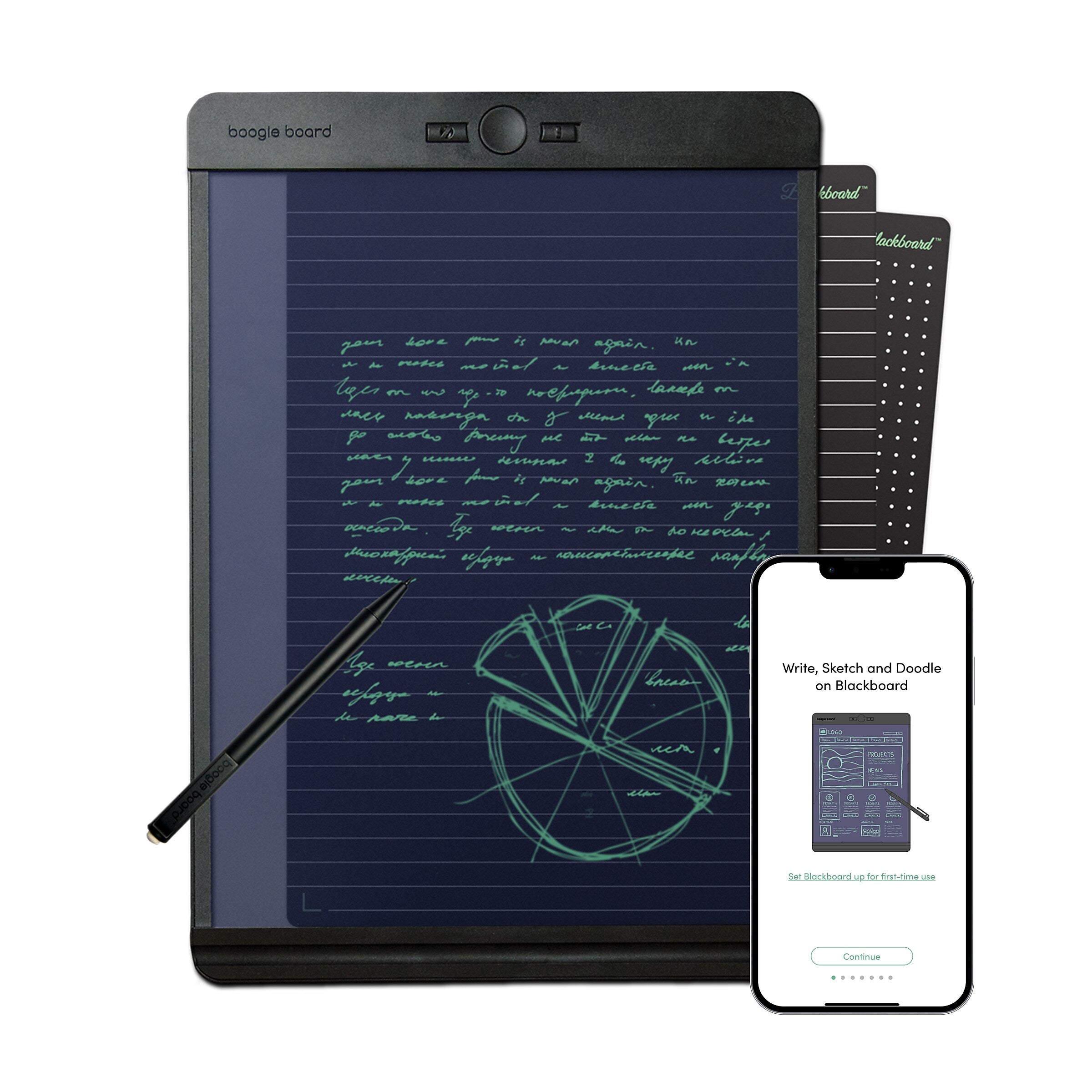 Boogie Board Blackboard Smart Scan Reusable Smart Notepad, 8.5