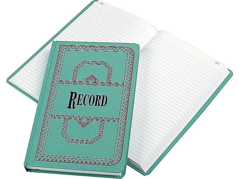 Boorum & Pease 66 Series Record Book, 7.63" x 12.13", Blue, 250 Sheets/Book