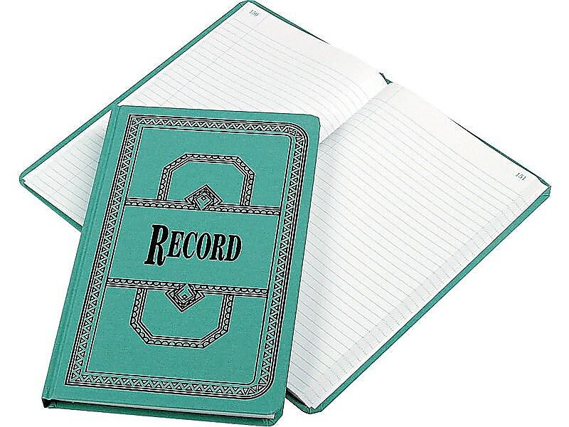 Boorum & Pease 66 Series Record Book, 7.63"W x 12.13"L, Blue, 150 Sheets/Book