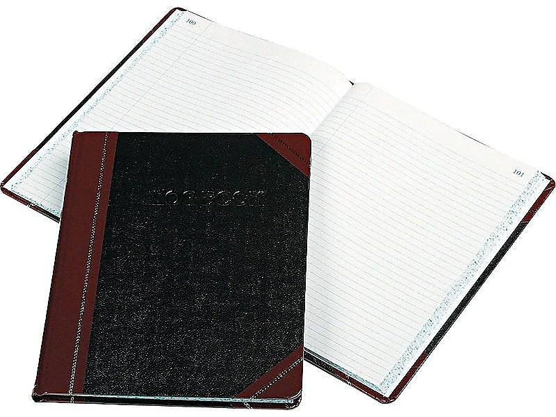 Boorum & Pease Log Record Book, 8.13"W x 10.38"H, Black, 75 Sheets/Book