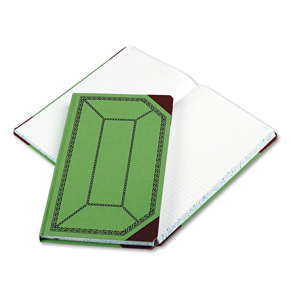 Boorum & Pease Record Book, 7 5/8" x 12 1/2", Green, 150 Sheets/Book