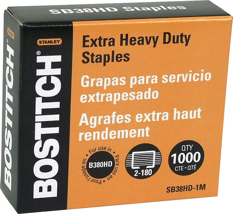 Bostitch 3/8" Length High Capacity Staples, Full Strip, 1000/Box