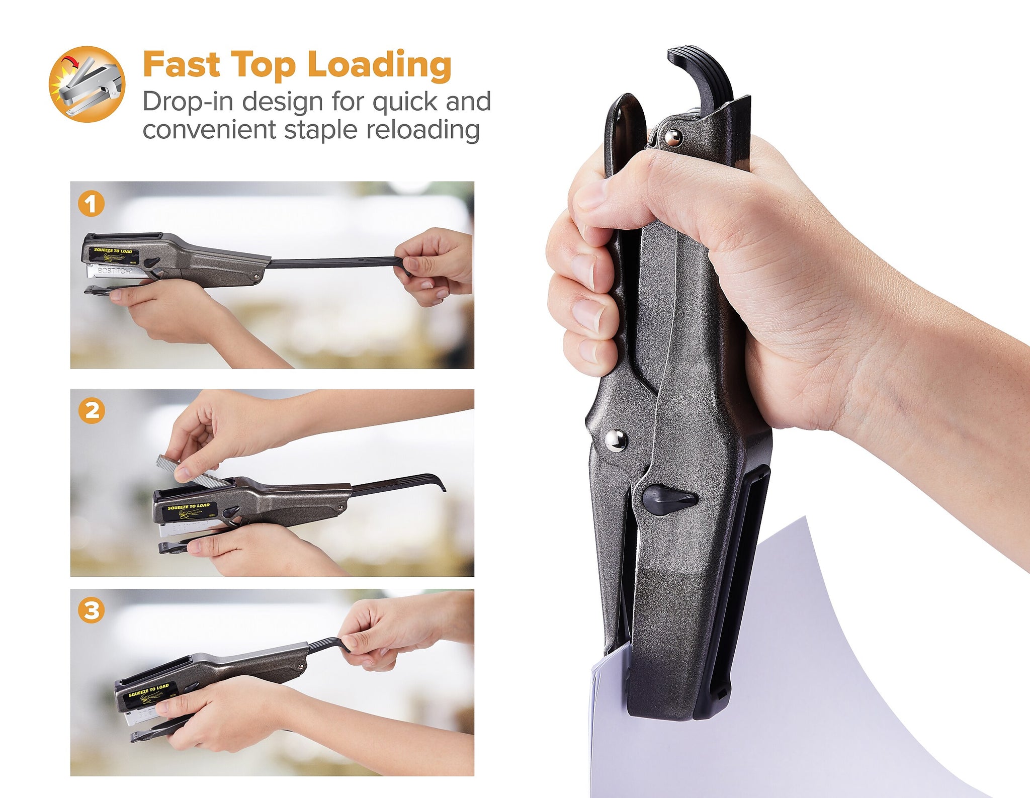Bostitch B8 Heavy Duty Stapling Plier, 45 Sheet Capacity, Black