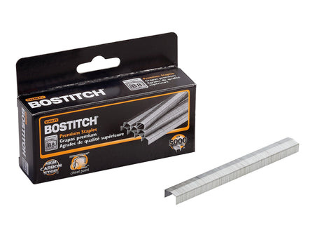 Bostitch B8 PowerCrown 1/4" Length Standard Multi-Use Staples, Full Strip, 5000/Box, 100 Boxes/Carton