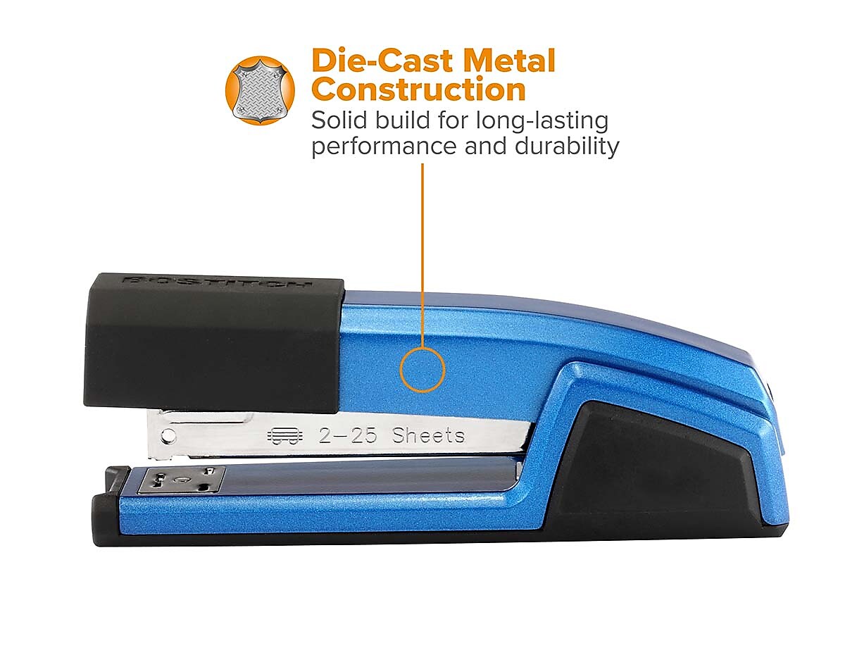 Bostitch Epic Desktop Stapler, 25 Sheet Capacity, Ice Blue